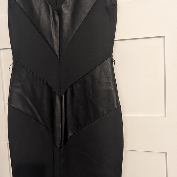 Faux leather New York & Company Stretch Black Pencil Dress - Picture 4 of 9